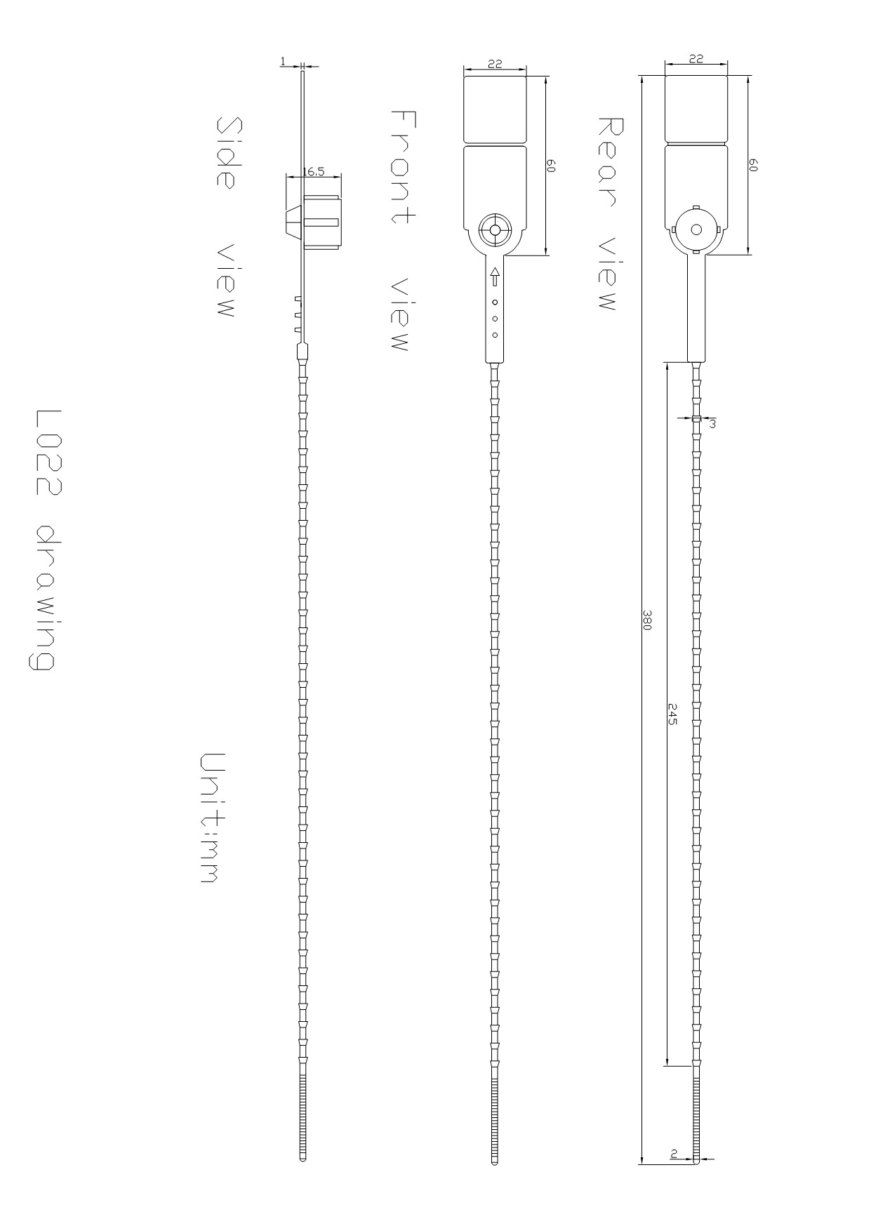 L022 Fascette di sicurezza in plastica L022 Plastic Security Ties