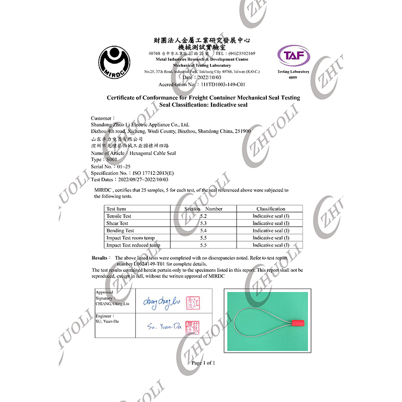 Sigillo per cavo in plastica Plastic Cable Seal